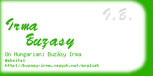 irma buzasy business card