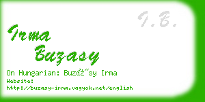 irma buzasy business card